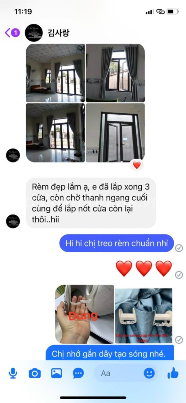 Đánh giá của khách hàng khi mua rèm cửa màu xám ghi nhà Đại Nam Home