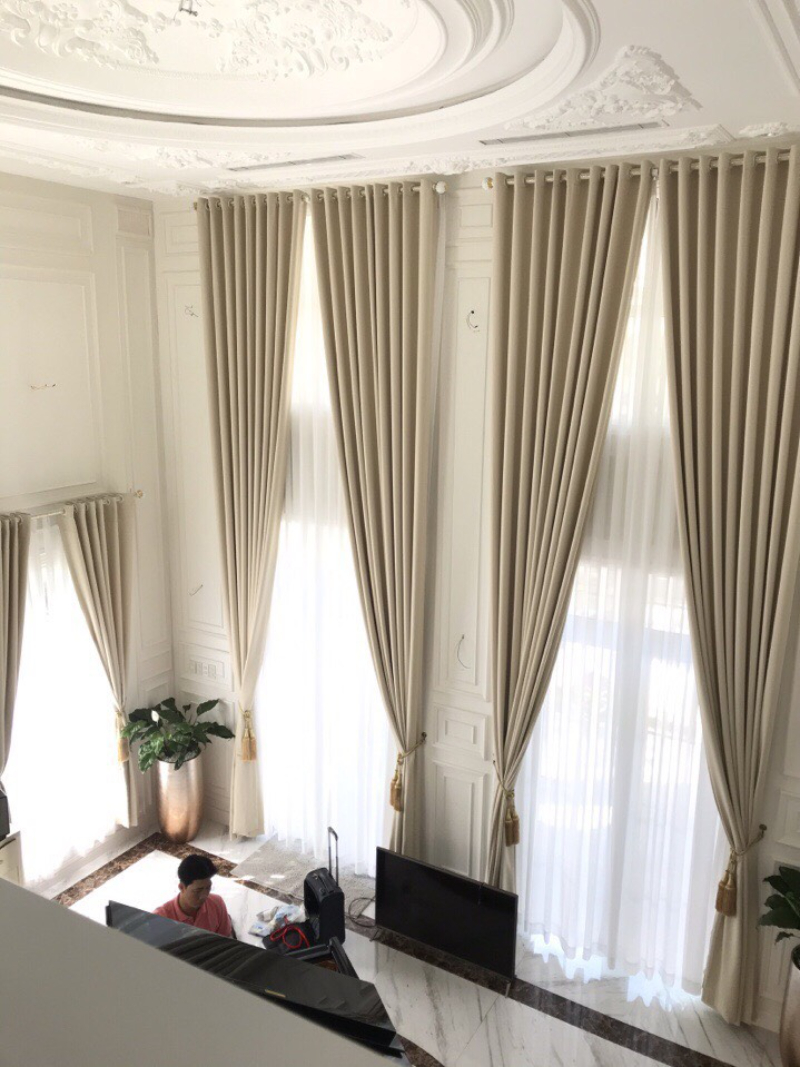 5 Bí quyết chọn rèm cửa phòng khách đẹp ưng ý nhất Rèm vải thông tầng đẳng cấp sang trọng